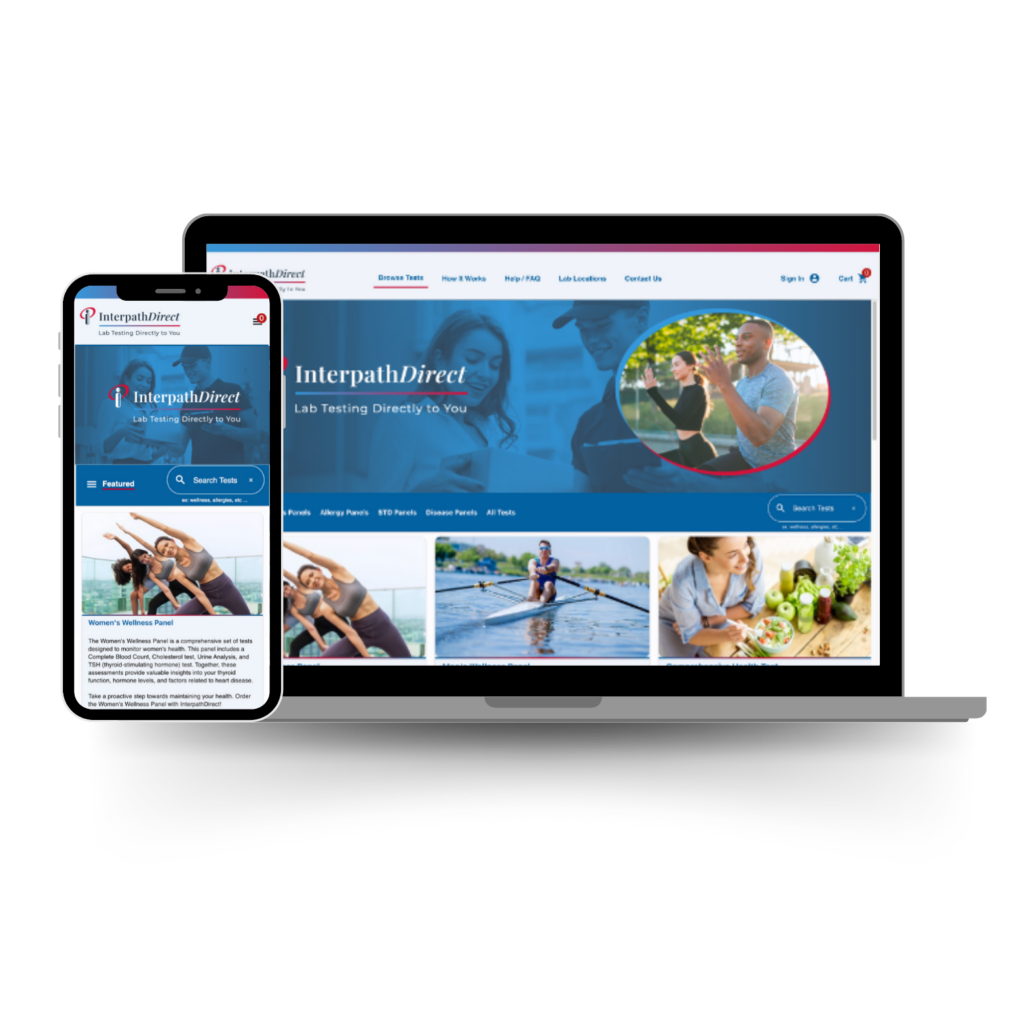 InterpathDirect Mobile and Laptop  cutout displaying the website