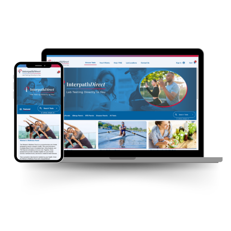 InterpathDirect Mobile and Laptop  cutout displaying the website