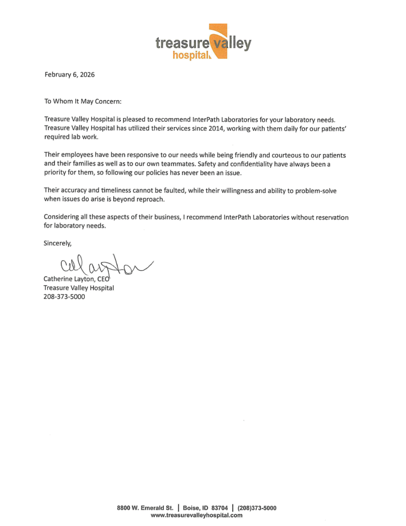 InterPath Treasure Valley Recommendation letter